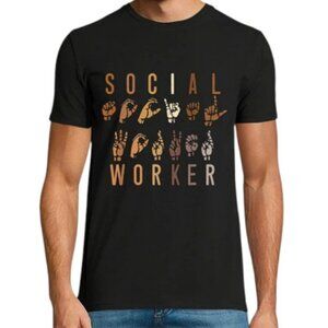 Port & Company black Social Worker ASL t-shirt size XL